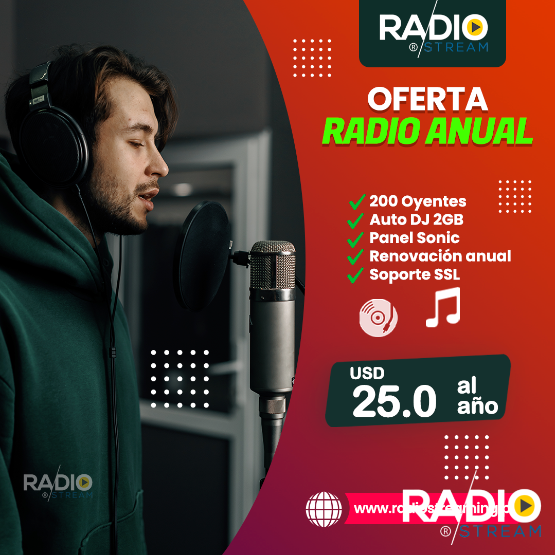 servicio de radio streaming oferta pago al año